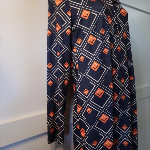 Navy and Orange Geometric Long Sleeve Dress Zara Morocco Blue and orange - Picture 4 of 7